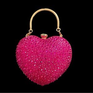 Elegant Pink Heart-Shaped Handbag by Ramla